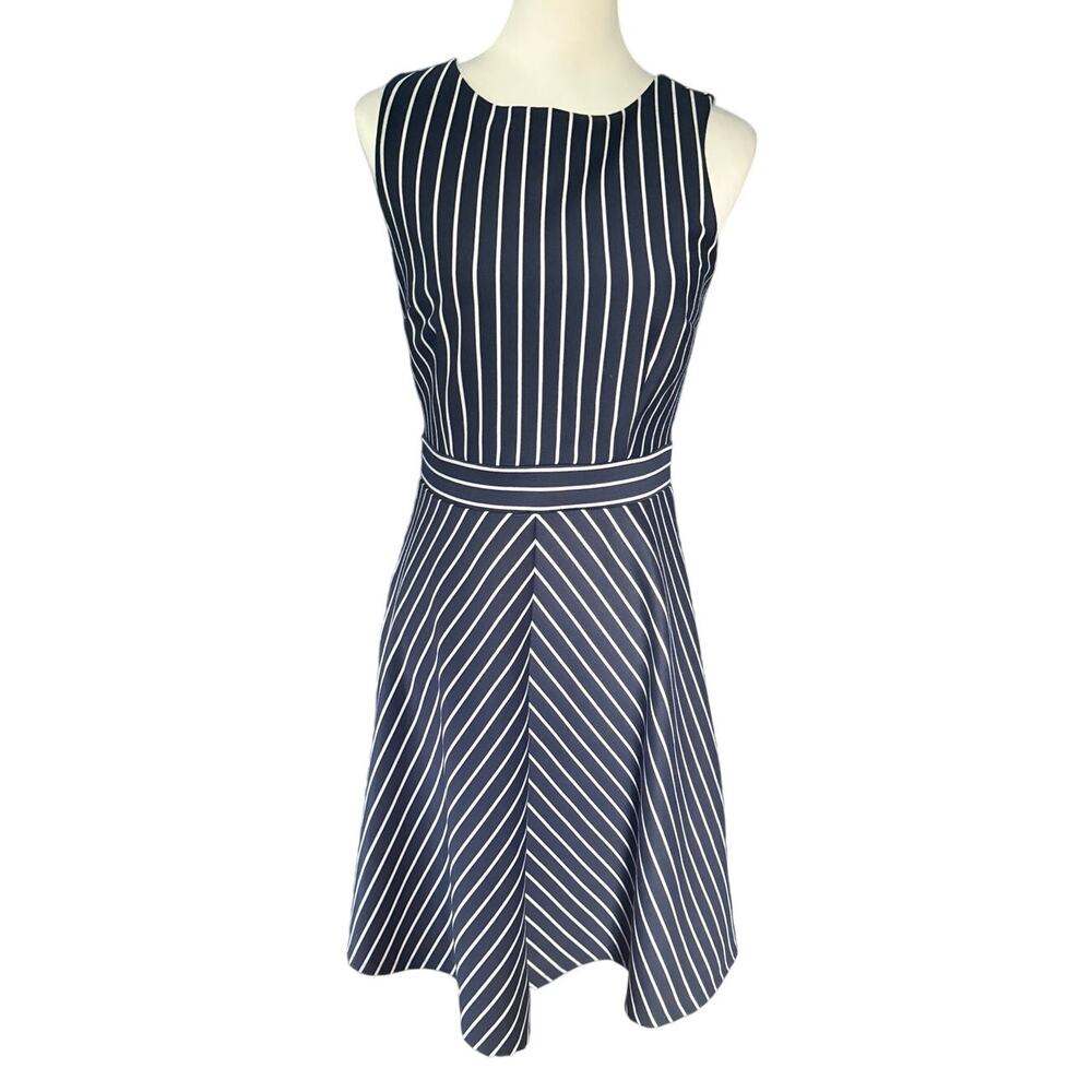 Ann Taylor Factory Sleeveless Dress Blue and White Size 0
